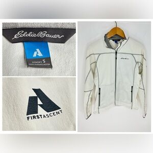 Eddie Bauer First Ascent Sandstone Jacket Size Small Cream Stretch Travel Hiking